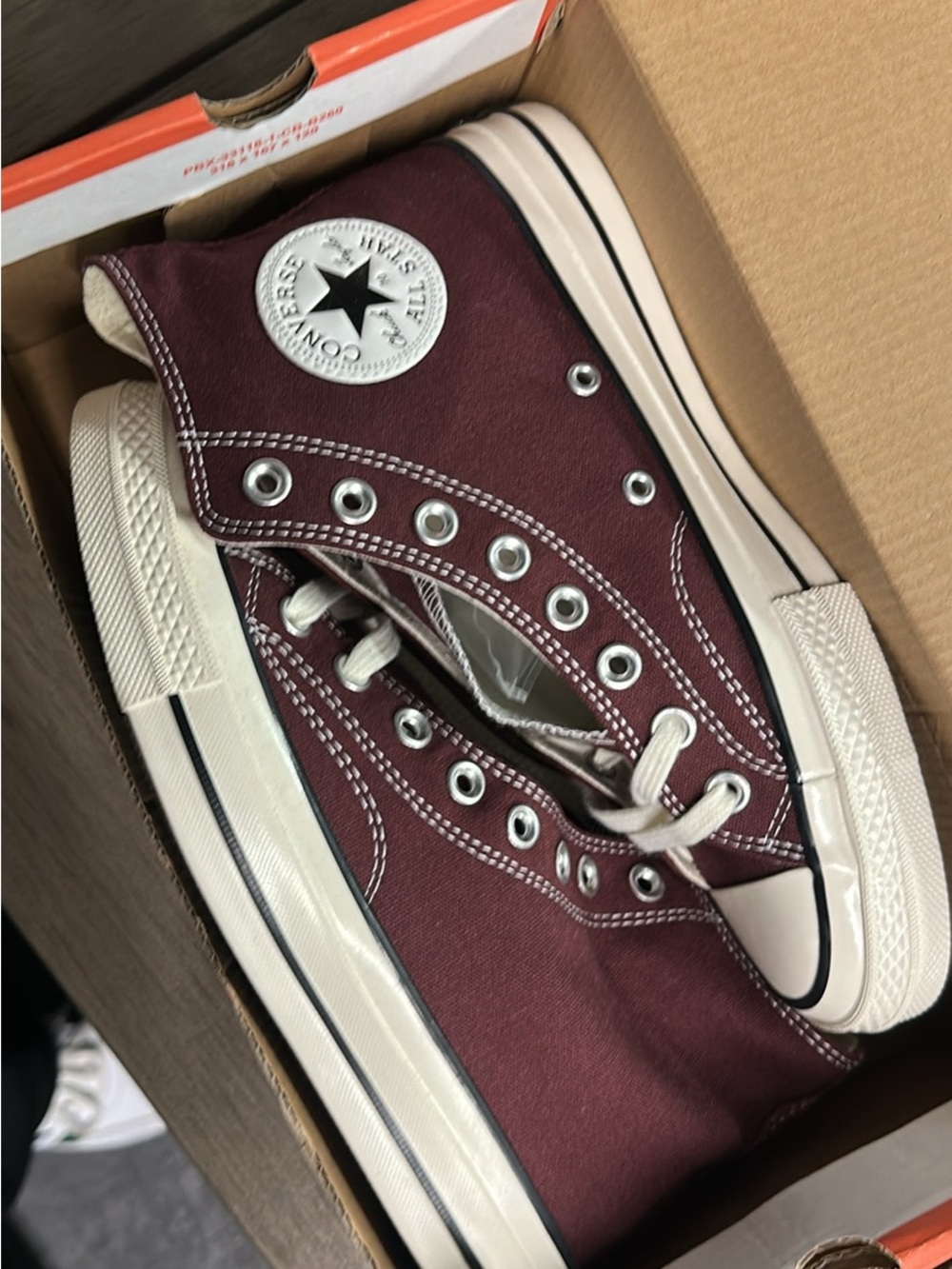 Converse High Top Sneakers - Burgundy and Cream
